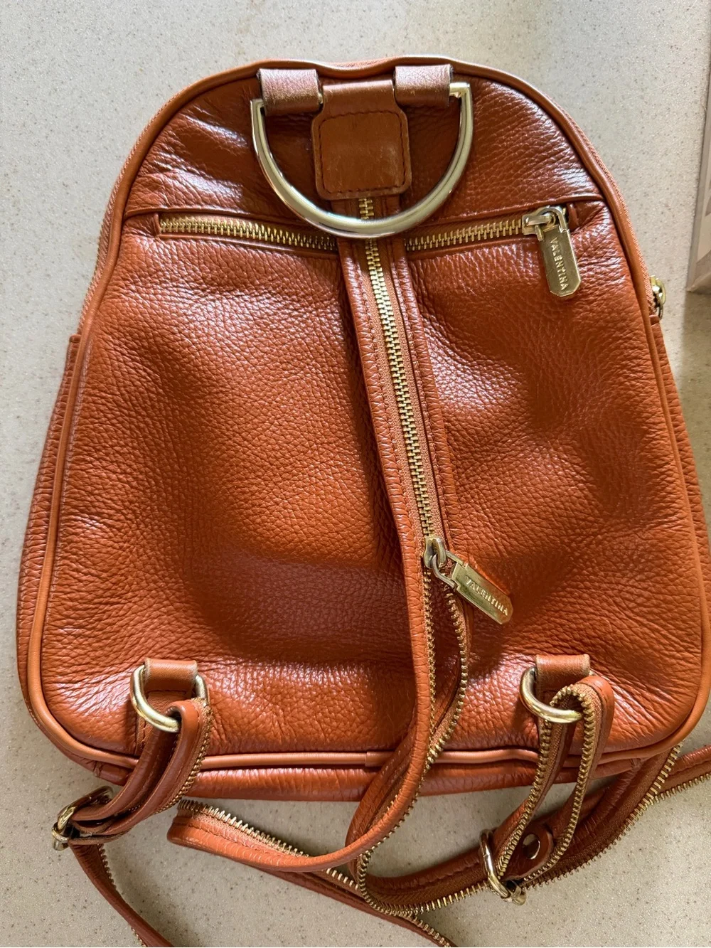 Valentina | Genuine Leather Convertible Dome Bag Backpack